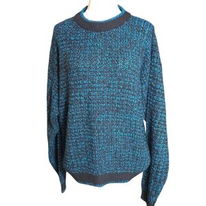 Melange Vintage Teal Blue and Black Sweater